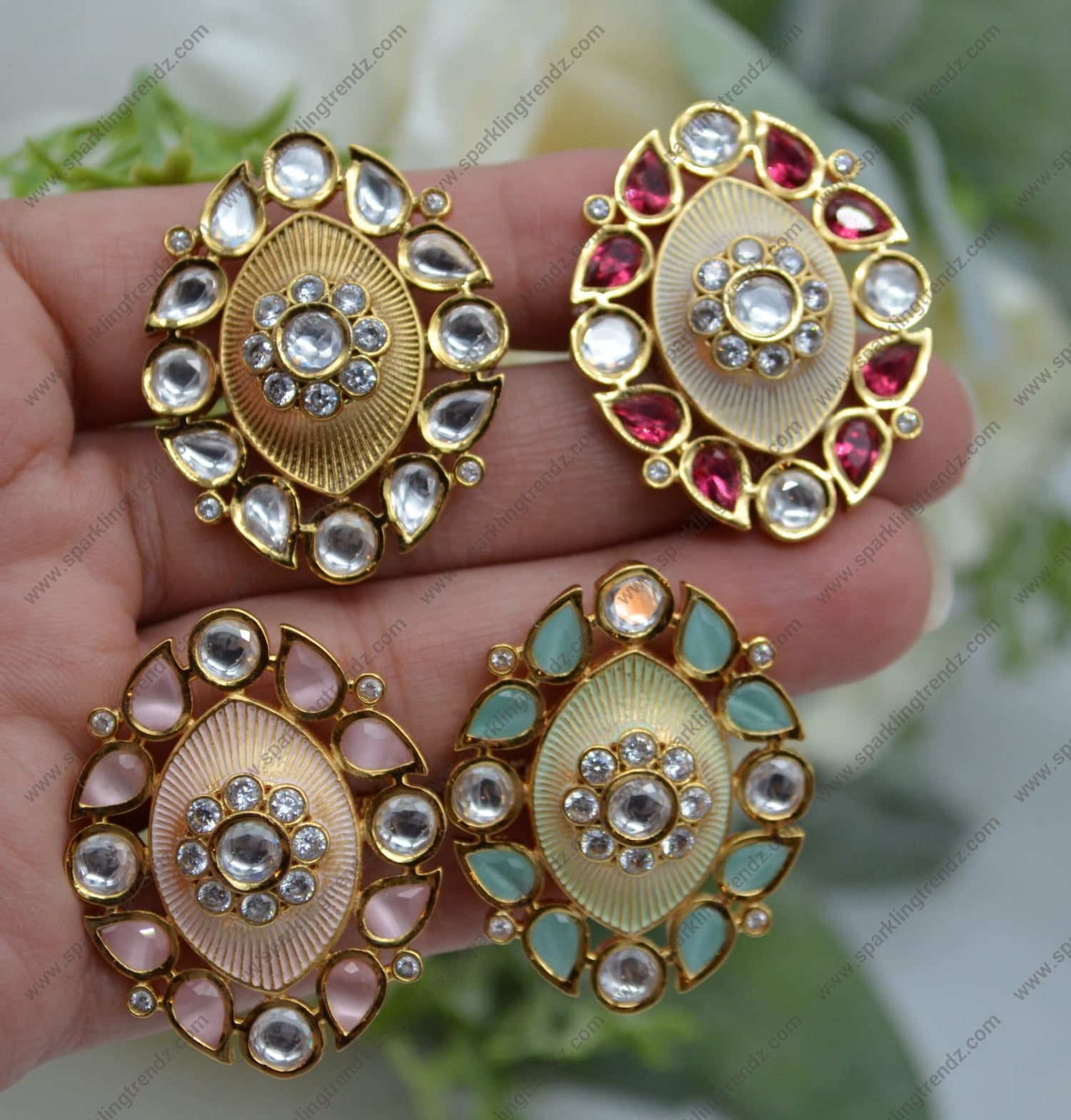 Uncut Foiled Kundan Adjustable Ring Rings